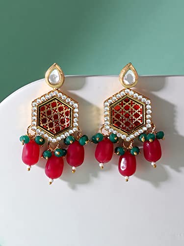 Kundan Ethnic Drop Earring For Women