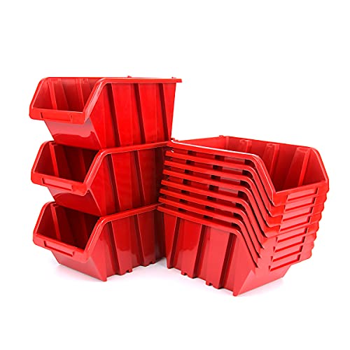 Kistenberg Lot de 36 boîtes de rangement empilables en plastique pour petites pièces Rouge 115 x 80 x 60 mm Cover