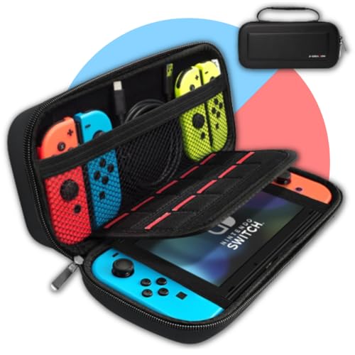 Case Capa Para Nintendo Switch Oled - Capa Protetora Para Nintendo Switch Oled Com 11 Compartimentos 2 Zipers Bolsa Perfeita Para Viagens Estojo Bag de Proteção e Acessórios Para Nintendo Switch Oled
