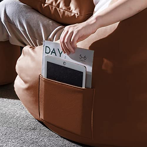 Image of Cover 4XL Without Beans with Footrest and Cushion Lounge Chair Luxury Bean Bag Cover with Footrest Without Beans (Tan)