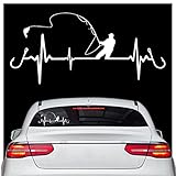 Car Decals Stickers, Heartbeat Line Fishing Car Decal, Car Decoration Personality PVC Car Window...