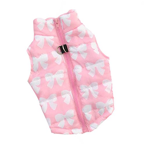 PanDaDa Puppy Pet Dogs Padded Vest Harness Warm Coats Jackets Costumes Pink