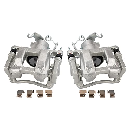 Image of TRQ Rear Brake Caliper Set Zinc Coated Brackets Hardware Compatible with 2015-2019 Ford Transit-150 Transit-250 Transit-350 Transit-350 HD