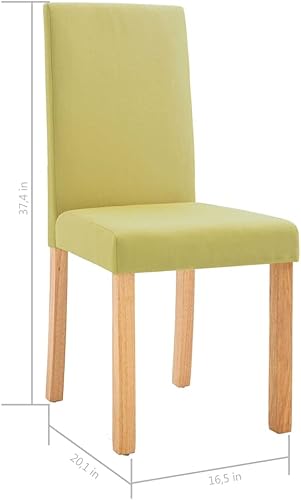 Miniatura 9 de Set of 6 Green Fabric and Rubberwood Dining Chairs Ergonomic Comfort Modern Design for Dining Room Kitchen Living Room Accent Furniture