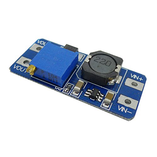 MT3608 DC-DC Step Up Boost Power Converter Adjustable 2A Module Step Up Voltage Regulator Board Input 2-24V to Output 5V-28V (Pack of 5)3