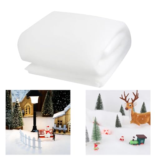 ETONSUNNY Fausse Neige,240 * 80cm Neige Artificielle Décorative,Duveteux Doux et Blanc comme Neige Artificielle Convient pour Decoration Noel Décoration Sapin de Noel (Pas de lumière)