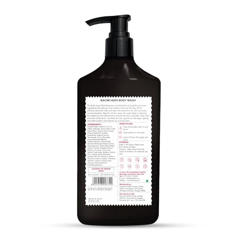 Image of The Love Co 1% Salicylic Acid Body Wash 236ml | Body Acne & Back Acne Body Wash for Bacne, Breakouts & Clogged Pores | With Niacinamide & Zinc | pH Balanced, Non-Drying, Fragrance Free