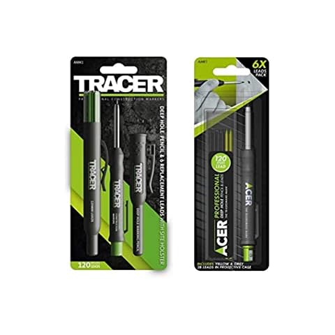 Tracer AMK1 Deep Hole Pencil and 6 Replacement Leads with site Holster & ALH1 AHL1 Replacement Leads Cover