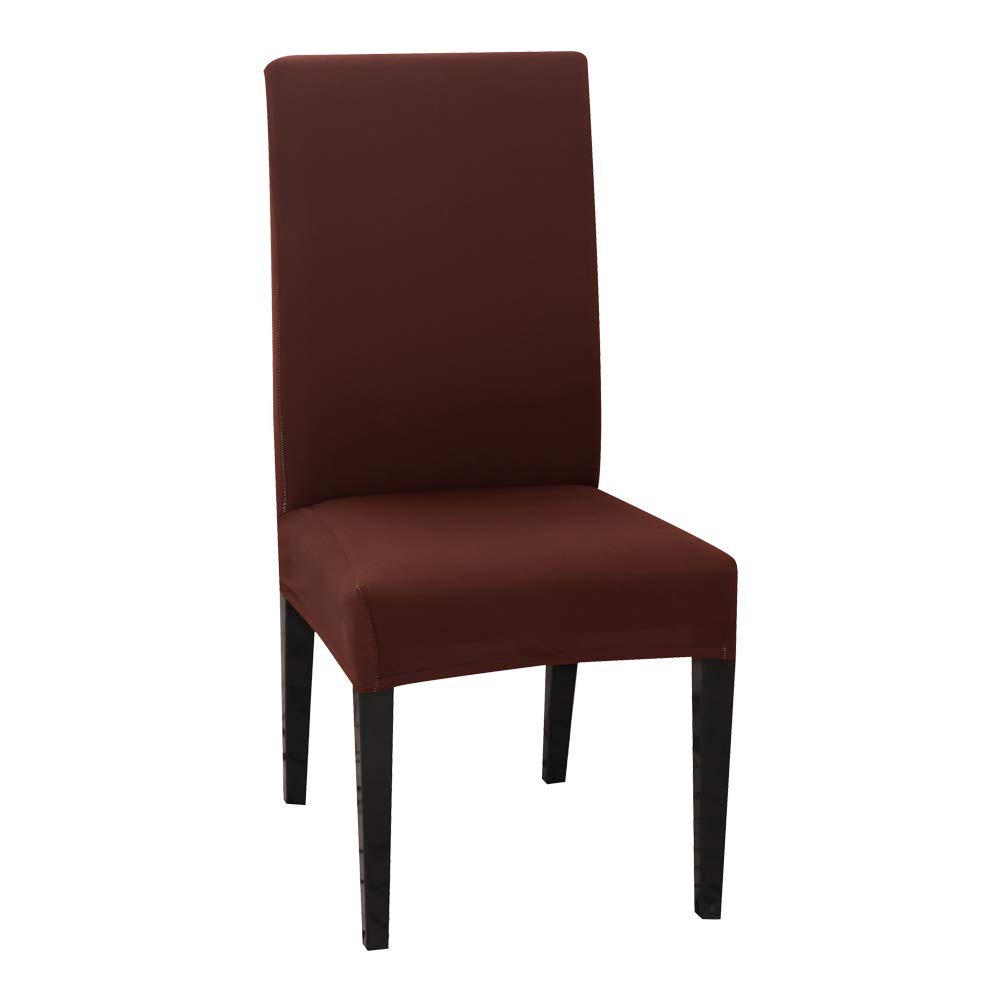 Housses de chaise stretch élasthanne café clair lot de 6 pièces contre taches et usure