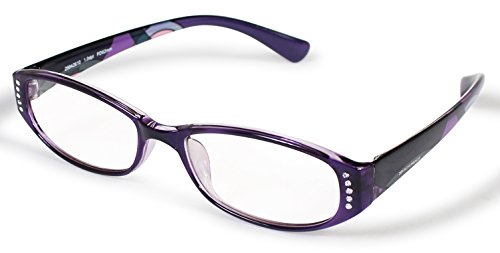 エッシェンバッハ 老眼鏡 ブルーライトカット レディース +1.0 度数 エレガンシィ 弾性フレーム 日本製 パープル 2994-2610