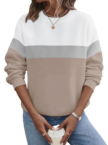 TICTICMIMI Women's Casual Crewneck Sweatshirts Long Sleeve Tops Loose Fit Fall Shirts