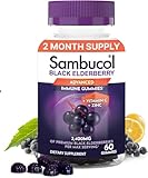 Sambucol Elderberry Gummies - Immune Support Supplement for Adults with Vitamin C & Zinc, Sambucus Elderberry with High Antioxidants, Gluten Free, Vegan - 60 Count