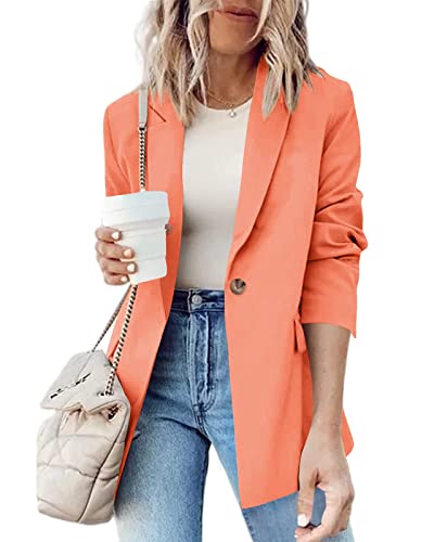 Women Casual Blazer Jackets Long Sleeve Open Front Lapel Collar Work Office Blazers with Pockets3