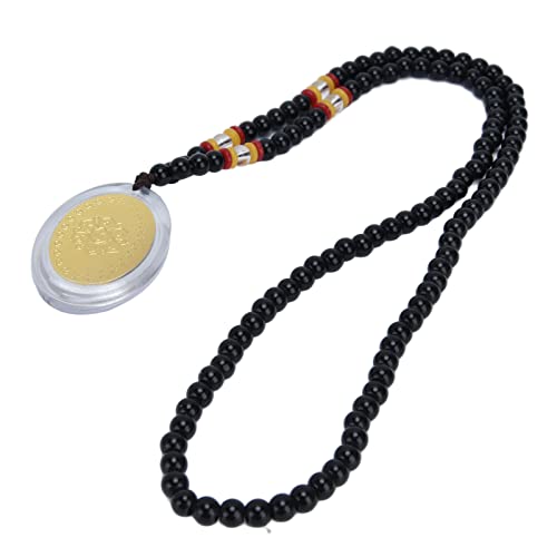 Amulet akrylowy 5 sztuk |Ozdobna zawieszka do samochodu/torby/domu (Black beads + red and yellow transparent beads)