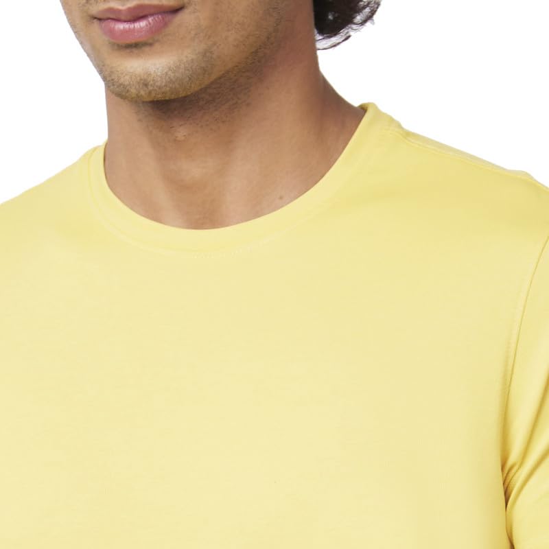 Image of Spykar Men's Slim Fit Round Neck Half Sleeve Solid Casual T-Shirt