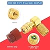 R12 to R134A AC Fitting Adapter Kit, R12 to R134A Conversion Kit, 90°Port Retrofit Adapter High/Low Pressure Port Retrofit Adapter with Valve Core for Auto A/C Refrigerant System #2