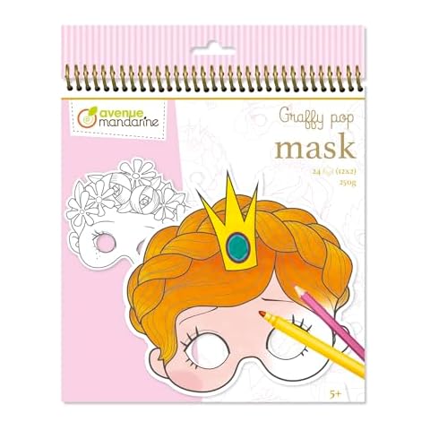 Avenue Mandarine Graffy Pop Mask Pack (Black/White) Colouring in, Girls, Multicolor Cover