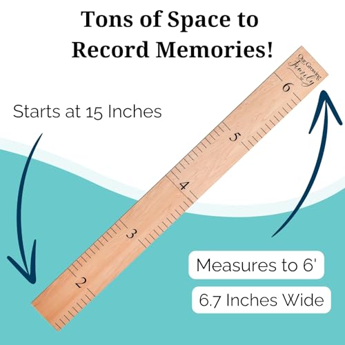 image for Headwaters Studio Wooden Growth Chart – Kids Height Chart, Wall Meas