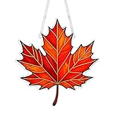 Ahornblätter-Sonnenfänger-Ornament, 2D-Acryl, Herbst, Winter, Erntedankfest, Dekoration, Anhänger, Ahornblätter, Herbst-Ornamente, für Innenhof, Garten, Einweihung, Büro, Party
