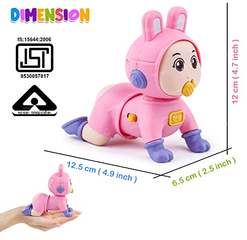 Image of Zest 4 Toyz Musical Toys for Babies Crawling Baby Toy with Soft Music Sound Toy for Kids Boys Girls (Pink) Battery Included