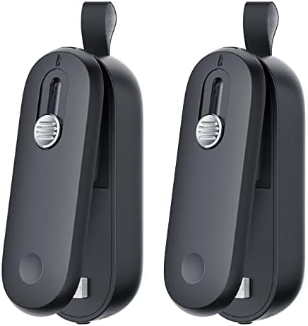 ODSD 2-Pack Bag Sealer Mini, 2 IN 1 Heat Sealer & Cutter Battery Powered,Vacuum Sealer Portable Handheld Bag Resealer Kitchen Gadget Machine for Food Chip Bags Storage (Battery Included)