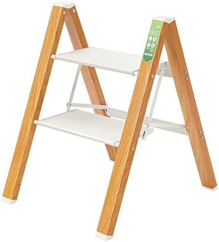 2 Step Ladder, RIKADE Folding Step Stool with Wide Anti-Slip Pedal, Aluminum Portable Lightweight Ladder for Home and Office Use, Kitchen Step Stool 330lb Capacity