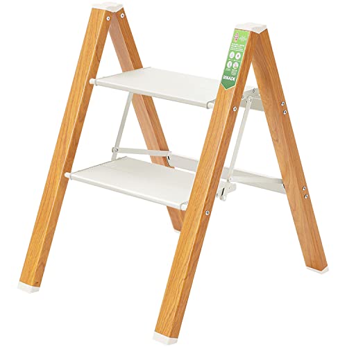 2 Step Ladder, Rikade Folding Step Stool With Wide Anti-Slip Pedal, Aluminum Portable Lightweight Ladder For Home And Office Use, Kitchen Step Stool 330Lb Capacity #TOP1