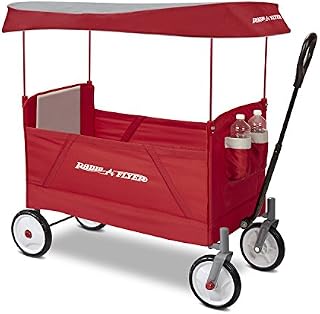 Radio Flyer 3957A EZ Wagon with Canopy, Folding Trolley for Kids, Garden and Cargo cart, Ages 1.5+, Red,103.98 x 54 x 102.99 cm; 10 Kilograms
