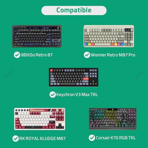 Image of GEEKRIA TKL Keyboard Hard Shell Case, Compatible with 8BitDo Retro 87, RK Royal KLUDGE M87, Keychron V3 Max TKL, Travel Carrying Bag for 87 Key Gaming Keyboard and Mouse Combo (Dark Gray)