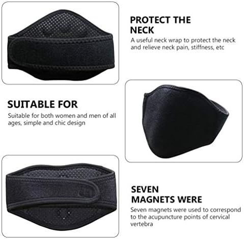 Magnetic Therapy nape Wrap Brace - Self Heating Tourmaline Cervical assist for hurt respite, Breathable nape Warmer for Men and Women, Black, 19.7 X 3.9 X 0.2 Inches