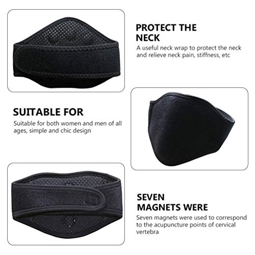 Magnetic Therapy nape Wrap Brace - Self Heating Tourmaline Cervical assist for hurt respite, Breathable nape Warmer for Men and Women, Black, 19.7 X 3.9 X 0.2 Inches