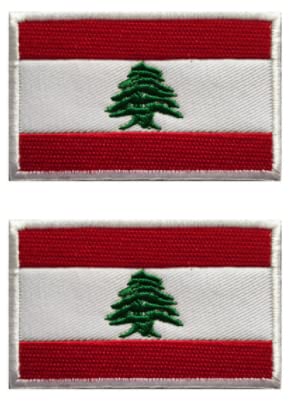 Generic2pcs Lebanon Flag Embroidery Patch Backer for Hook & Loop Morale Patches Tactical Military Badge