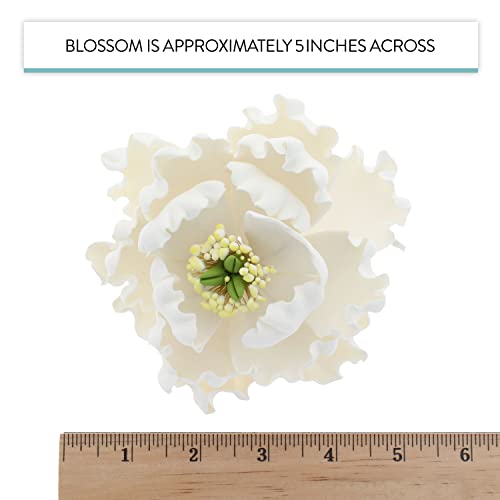 Global Sugar Art Elegant Peony Sugar Cake Flower, White,1 Count By Chef Alan Tetreault #TOP5