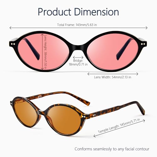 Image of Fluorescent-41 Pink Tinted Blue Light Blocking Glasses for Migraine, Light Sensitivity, Photophobia JF5002