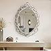 SIMON'S SHOP Vintage Mirrors for Wall, Silver Oval Wall Mounted Mirrors, Antique Gothic Scroll Design Framed Mirror for Entryways Living Room Bedroom Bathroom, 18 x 24 Inch