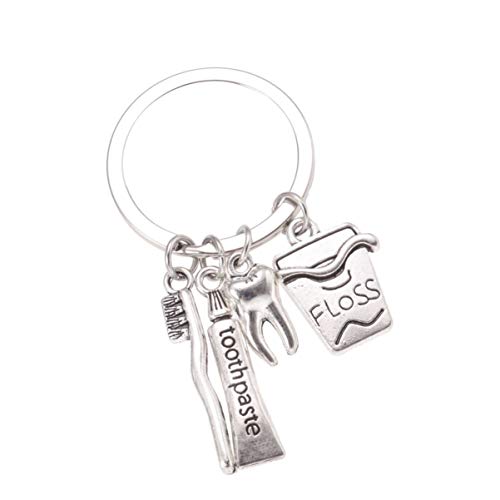 Happyyami Toothbrush Toothpaste Keychain Metal Pendant Key Chain For Birthday Keychain For Kids Children Adults #TOP1