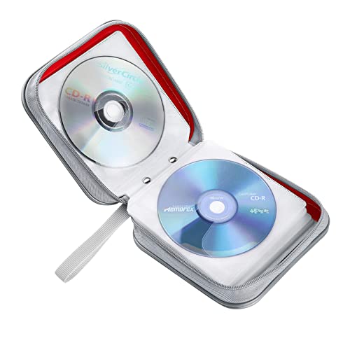 image for Siveit CD Case, 40 Capacity CD/DVD Case Holders Wallet Hard Plastic DV