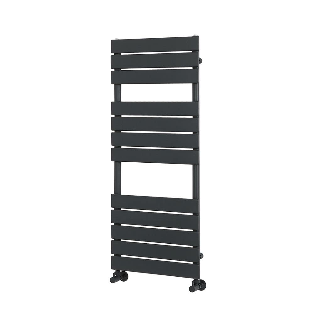 Milano Anthracite Lustro Flat Panel Heated Towel Rail - 1200Mm X 450Mm