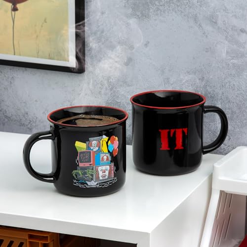 Paladone Grippe-Sou Tasse thermo-réactive à motif d’écran TV 350 ml sous licence officielle du film Ça, tasse à café en céramique pour thé et...