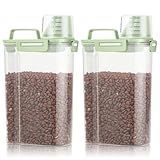 TBMax Small Dog Cat Food Storage Containers 2 Pack, Travel-Friendly Pet Food Container with Spout & Measuring Cup, Kid-Friendly Pet Feeding Dispenser, Portable Dog Treat Bird Seed Container