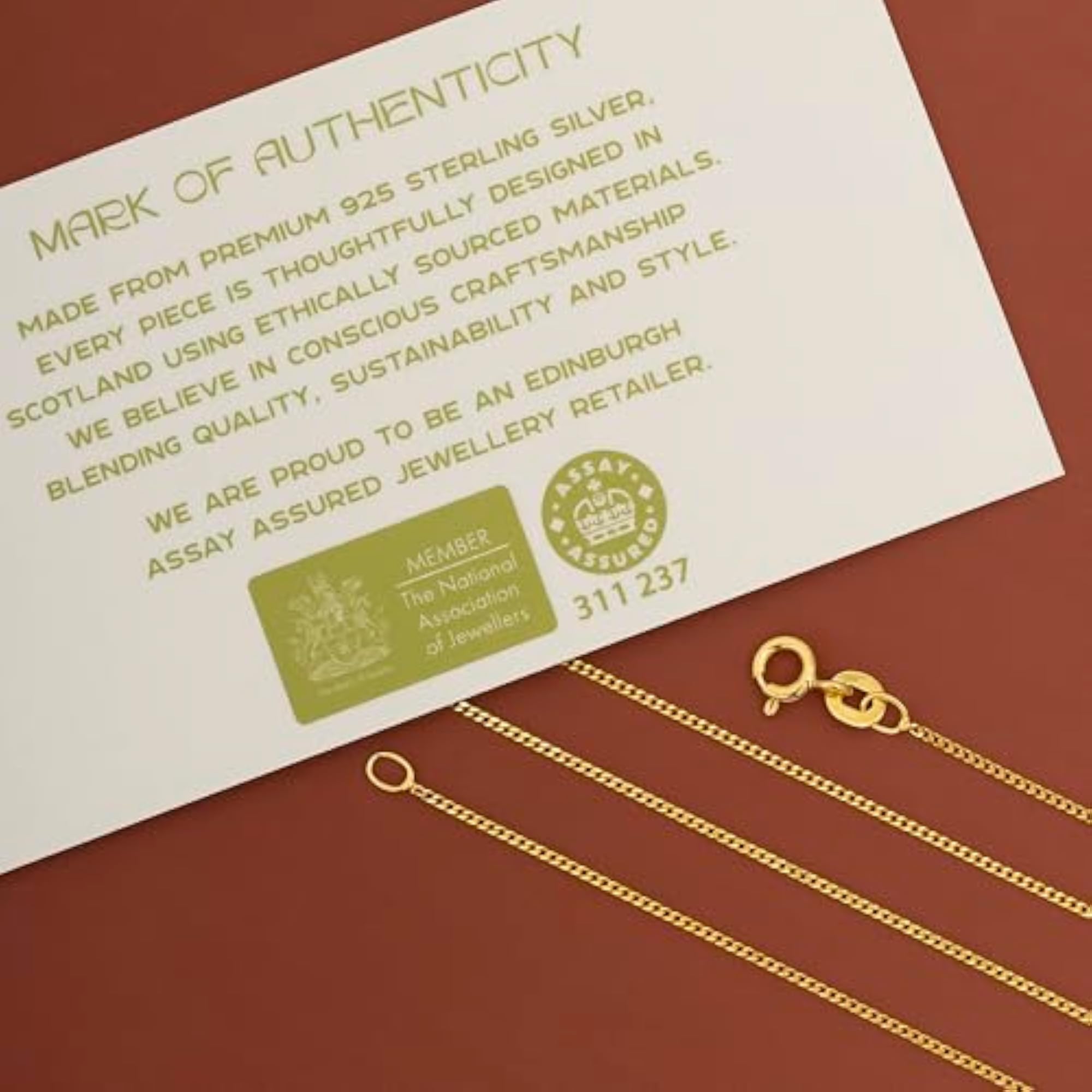 18K Gold Plated on 925 Sterling Silver 1.05 mm Curb Chain Necklace