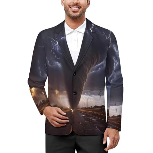 Tornado Mens Blazer Casual Sport Coats Two Button Suit Jacket for Travel Wedding
