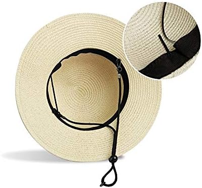 Girls Wide-Brim Straw Sun-Hat for Summer Beach with Bow - Image 5