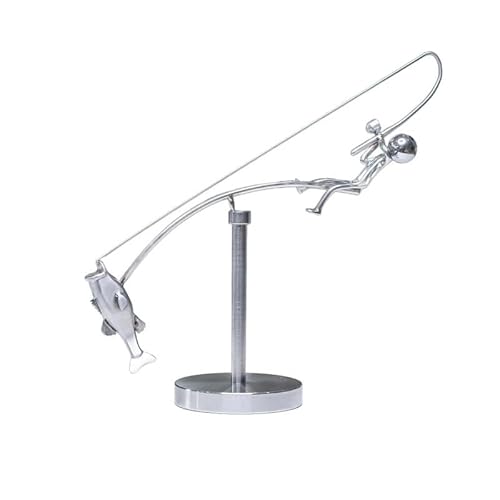 UEBB Kinetic Fishing Sculpture - Balancing Desk Toy for Office