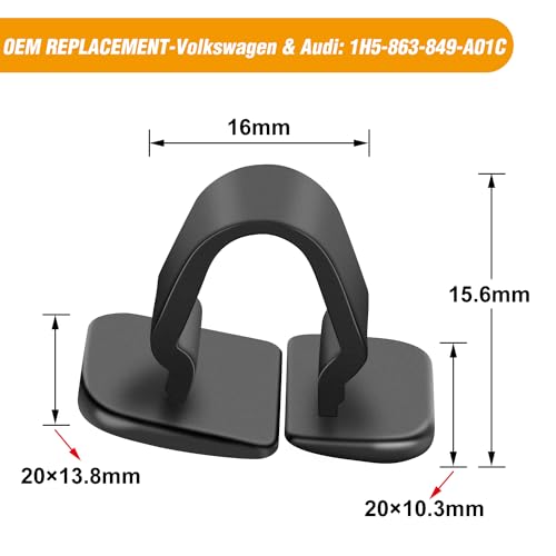 Image of GOOACC 50pcs Hood Insulator Insulation Pad Liner Retainer Clip Retainer Black Nylon for Audi 1H5-863-849-A01C Volkswagen Beetle Jetta Phaeton