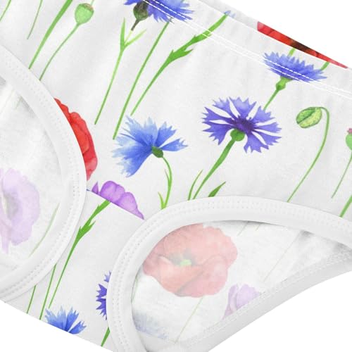 Girls Underwear Toddler 2t Cotton Cute Panties Girl Animals Briefs Kids Undies Spring Wildflowers Poppy4