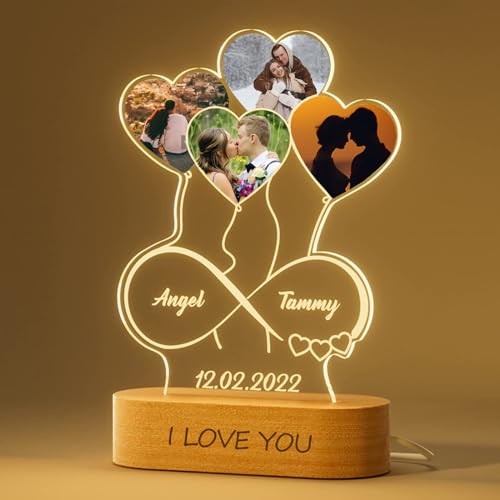 Luce Notturna Acrilica 3D Personalizzata LED Love Balloon Light Heart Photo Frame Regalo San Valentino Regalo Natale Anniversario Creativo, Regalo Romantico Originale Coppia Fidanzato-Fidanzata Luce Notturna Acrilica 3D Personalizzata LED Love Balloon Light Heart Photo Frame Regalo San Valentino Regalo Natale Anniversario Creativo, Regalo Romantico Originale Coppia Fidanzato-Fidanzata