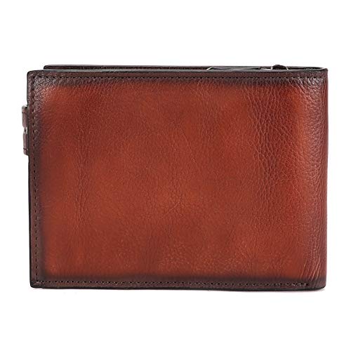 IVTG Genuine Leather Slim Bifold Wallets for Men Vintage Handmade Front Pocket Money Clip Thin Purse (Coffee)2
