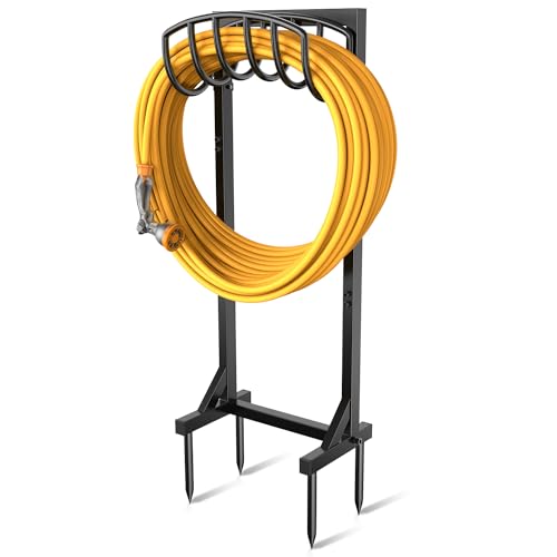 Pattiumo Garden Hose Holder with 4 Spikes, Water Hose Holders for Outside, 150ft Garden Hose Storage...