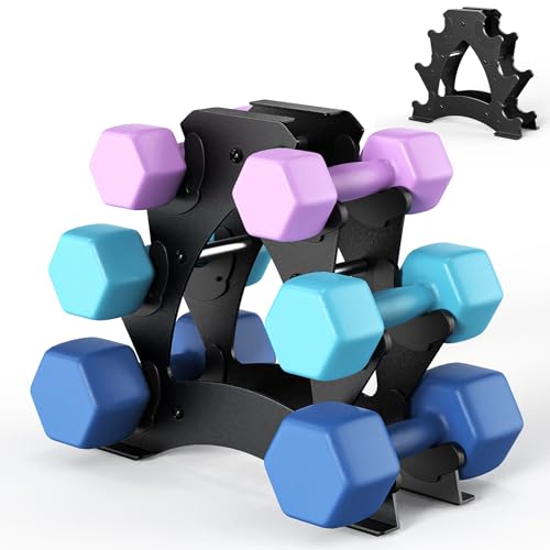 Strifuture Dumbbell Rack Stand Only - Heavy Duty Weight Rack for Home Gym Organization Compact Dumbbell Stand for Space Saving Small Weight Storage for 1-15 LB Dumbbells in Home/Office/Studio